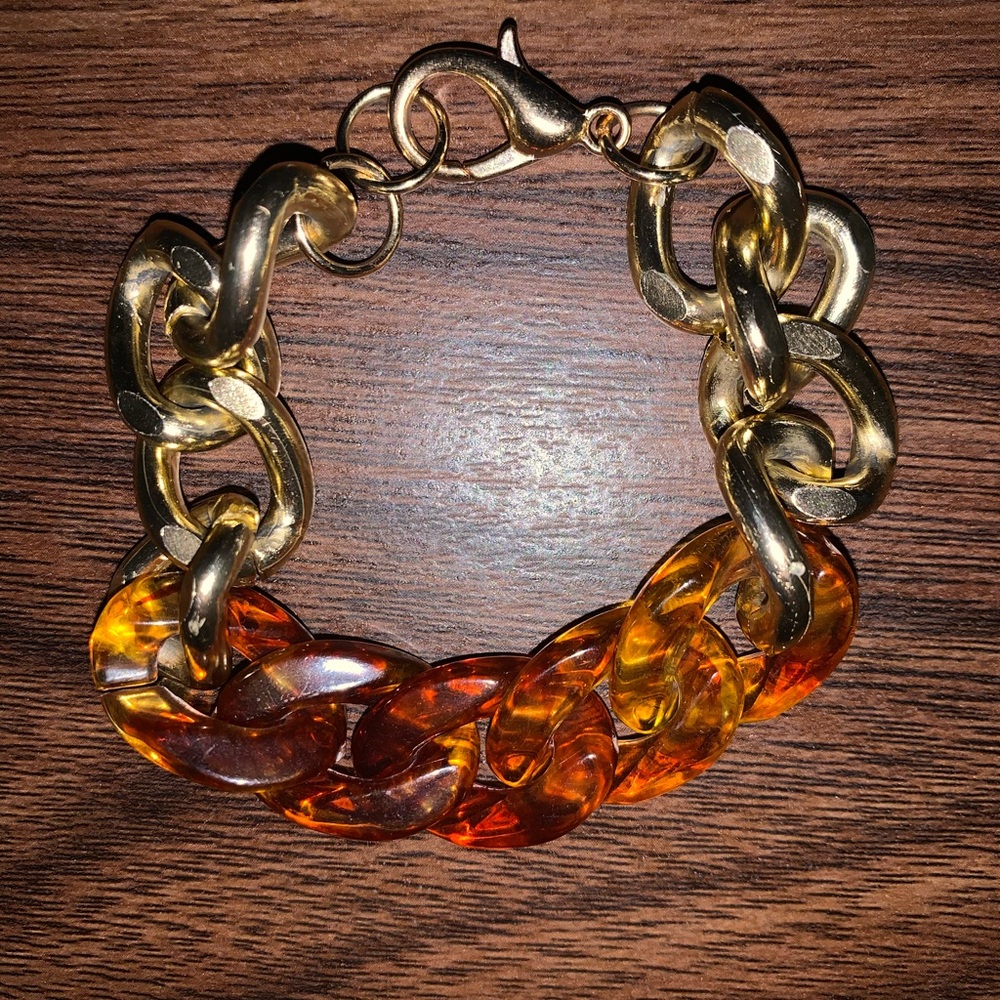 Gold & Amber/Brown Bracelet
